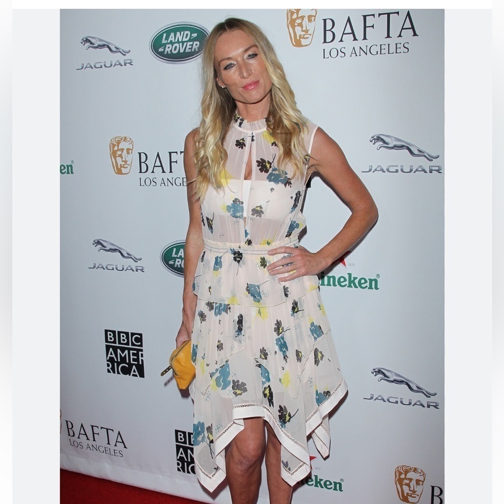 Self- Portrait Pink Floral Sheer Sleeveless Dress